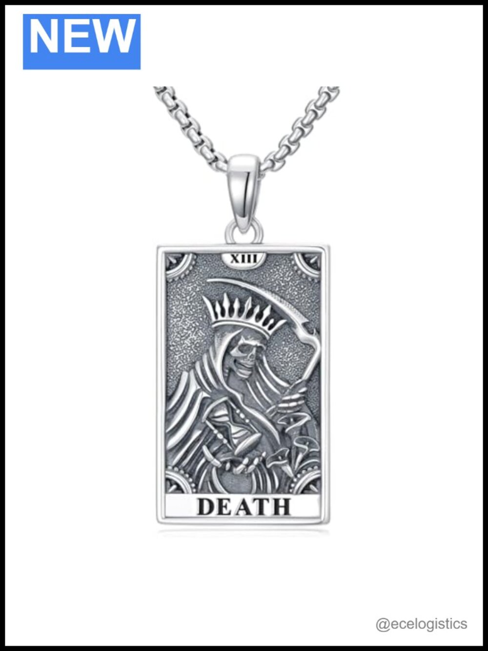 Sterling Silver Skull Skeleton Memento Mori Necklace